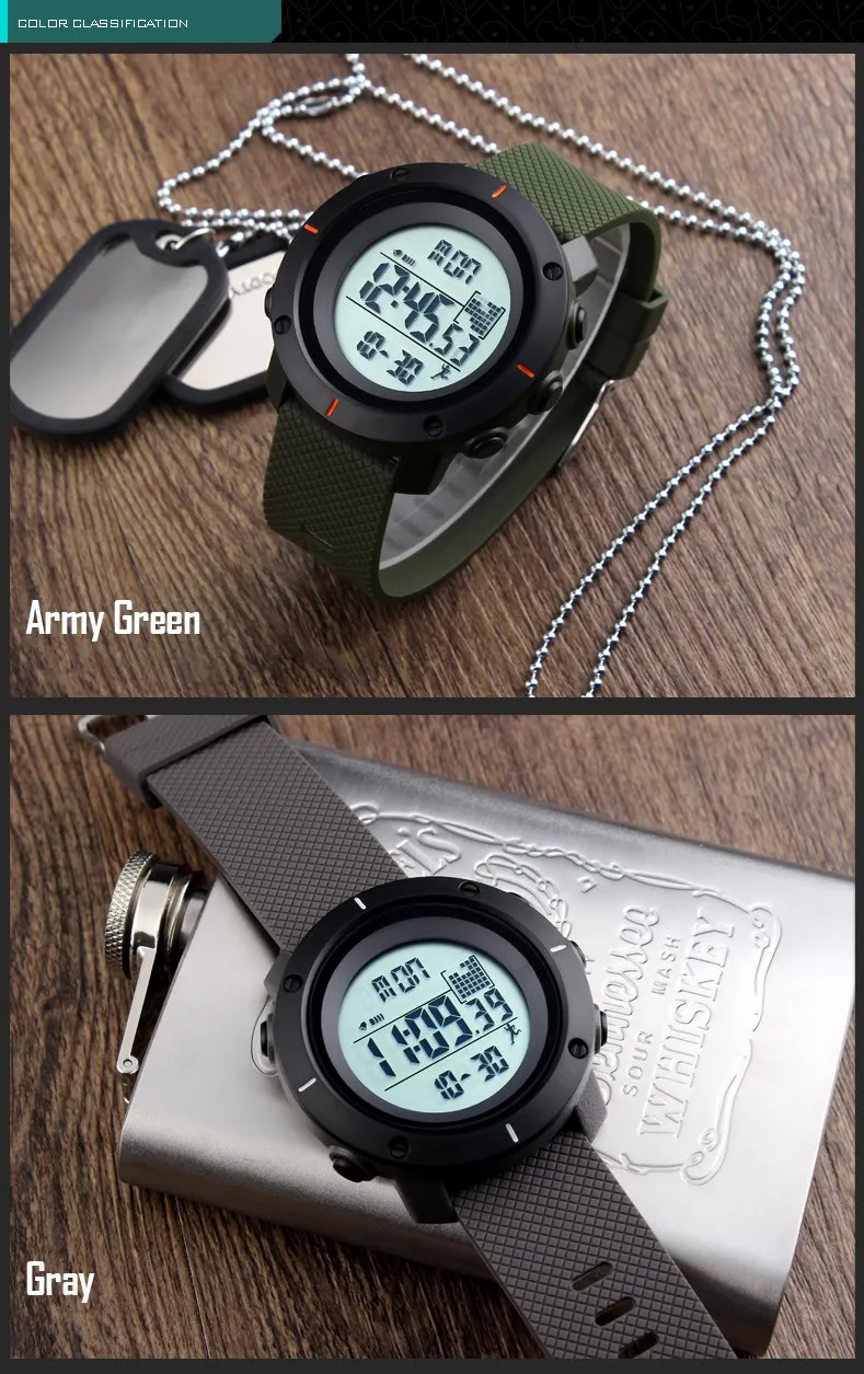 Jam tangan chronograph big dial pedometer skmei watch for men
