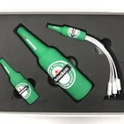 Promotional gifts pvc Bottle shape USB flash Drive Gift set, speaker,charger cable 3D cartoon custom logo