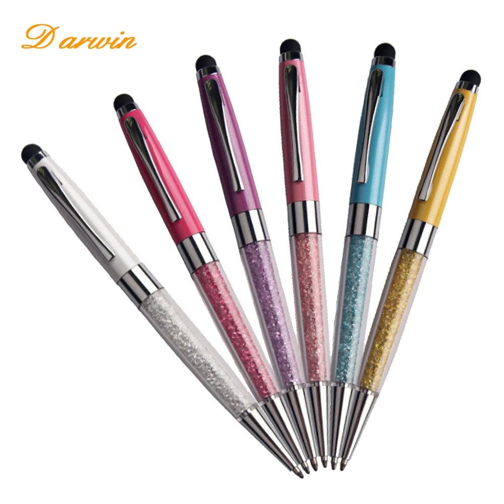 Promotional stylus touch metal ball crystal pen gifts for wedding guests