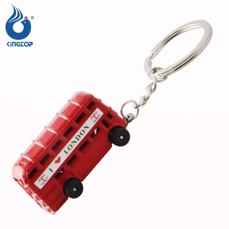 Créatif Angleterre souvenir cadeaux 3d bus à impériale rouge en forme de souvenir de Londres porte-clés en métal