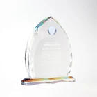 Top quality shield shape K9 custom art crystal trophy awards craft