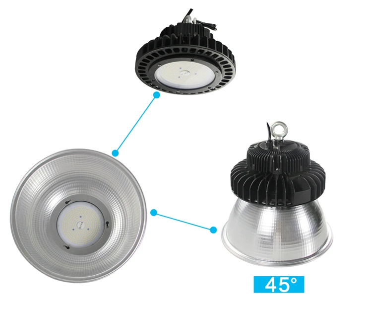 High efficiency industrial warehouse dimmable 100W UFO led high bay light with 5 years warranty