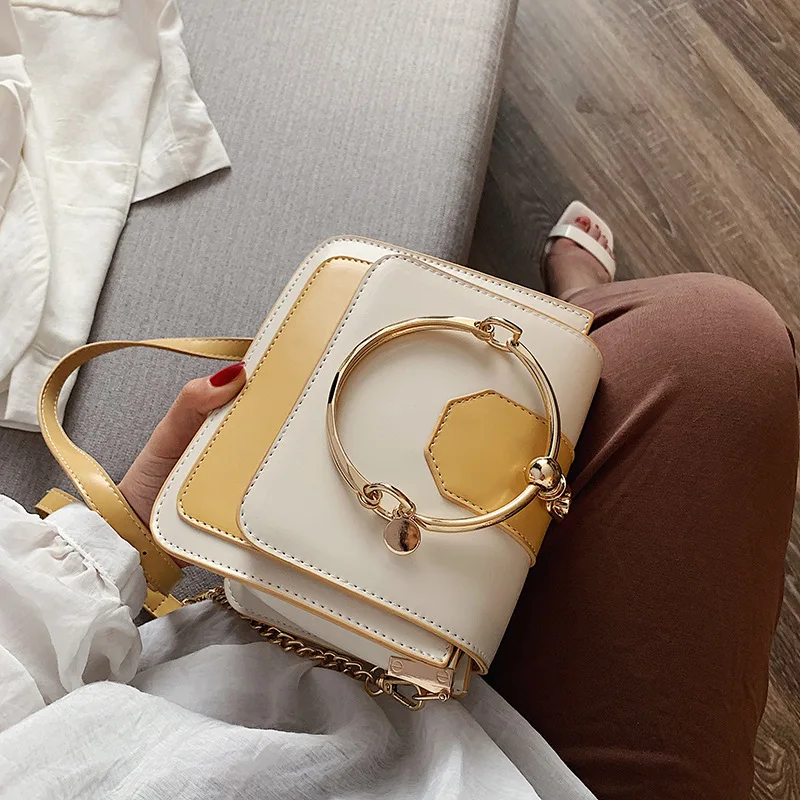 Elegant Female Metal Ring Tote Bag Summer New PU Leather Women's Handbag Chain Shoulder Messenger Bag
Elegant Female Metal Ring Tote Bag Summer New PU Leather Women's Handbag Chain Shoulder Messenger Bag