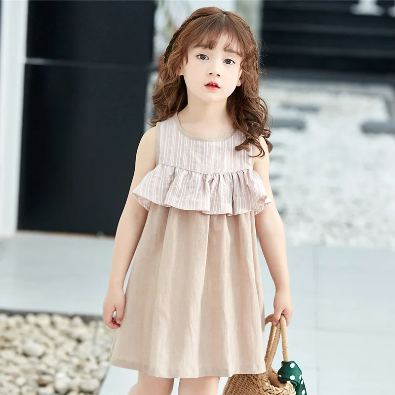 cotton cute striped solid color sleeveless kids princess dress summer casual dress for girls, Gray,pink,green
cotton cute striped solid color sleeveless kids princess dress summer casual dress for girls, Gray,pink,green