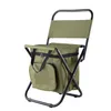 Outdoor portable folding foldable sport hiking hunting picnic camping stool fishing chair with backrest and cooler bag