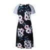 Wholesale Women Floral Print Short Sleeve A-Line Loose T-Shirt Dress