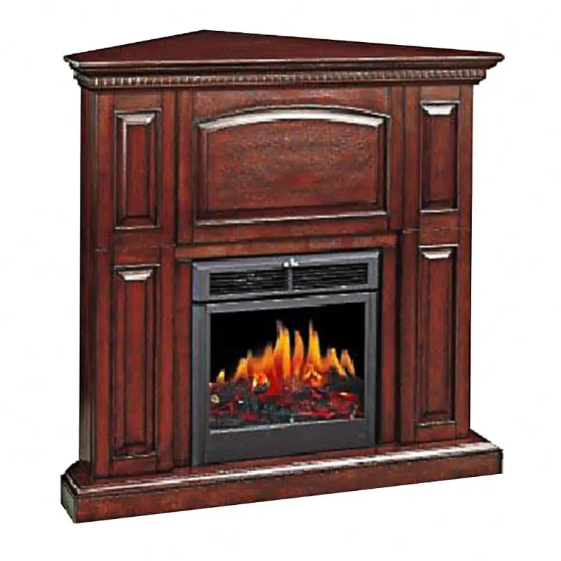 Classic Decor Flame Electric Fireplace Heater With Triangle Mantel Can Be Placed In Corner