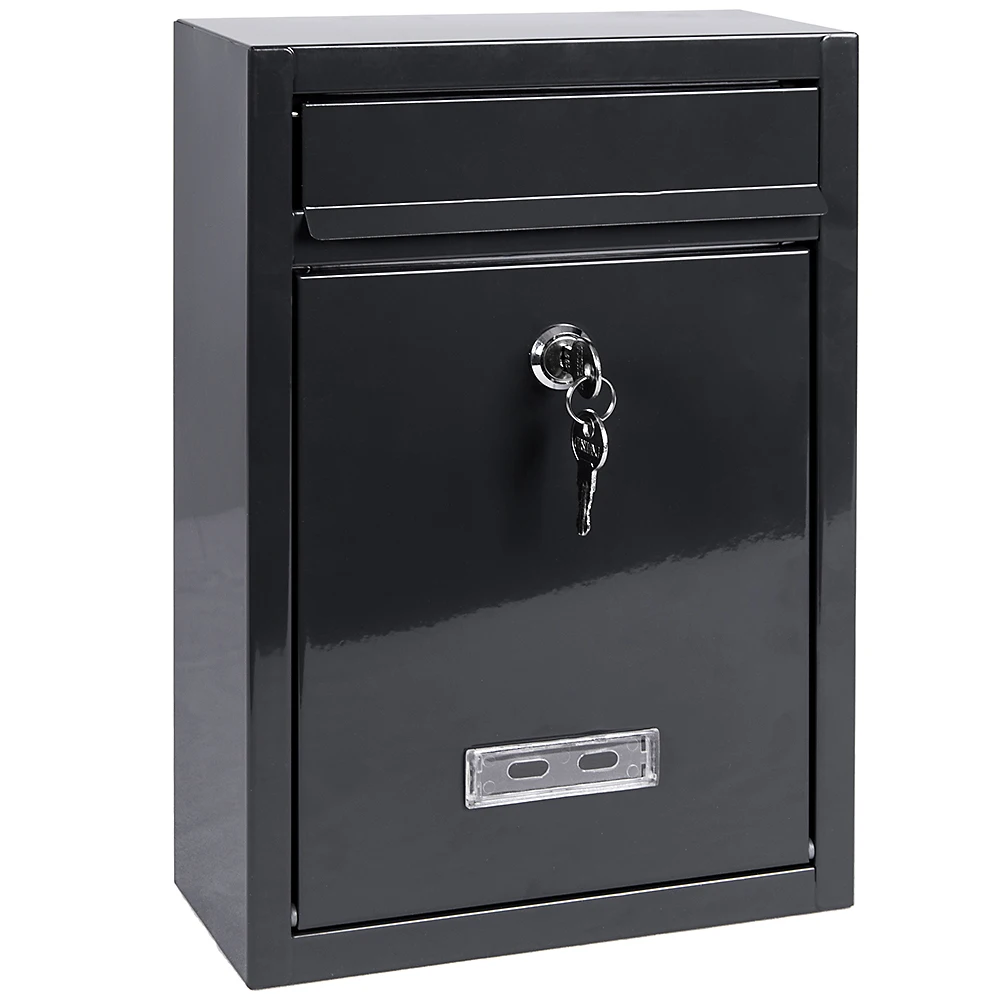 Steel Square Letter Mail Post Box Wall Mountable Lock Dark Grey Letterbox 
Steel Square Letter Mail Post Box Wall Mountable Lock Dark Grey Letterbox