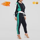 Custom Top Design Womens Striped Sports Plain Tracksuit