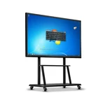 84 86 Inch Wheels Standing Intel I3 I5 I7 Commercial Media Display Touch Screen TV Kiosk