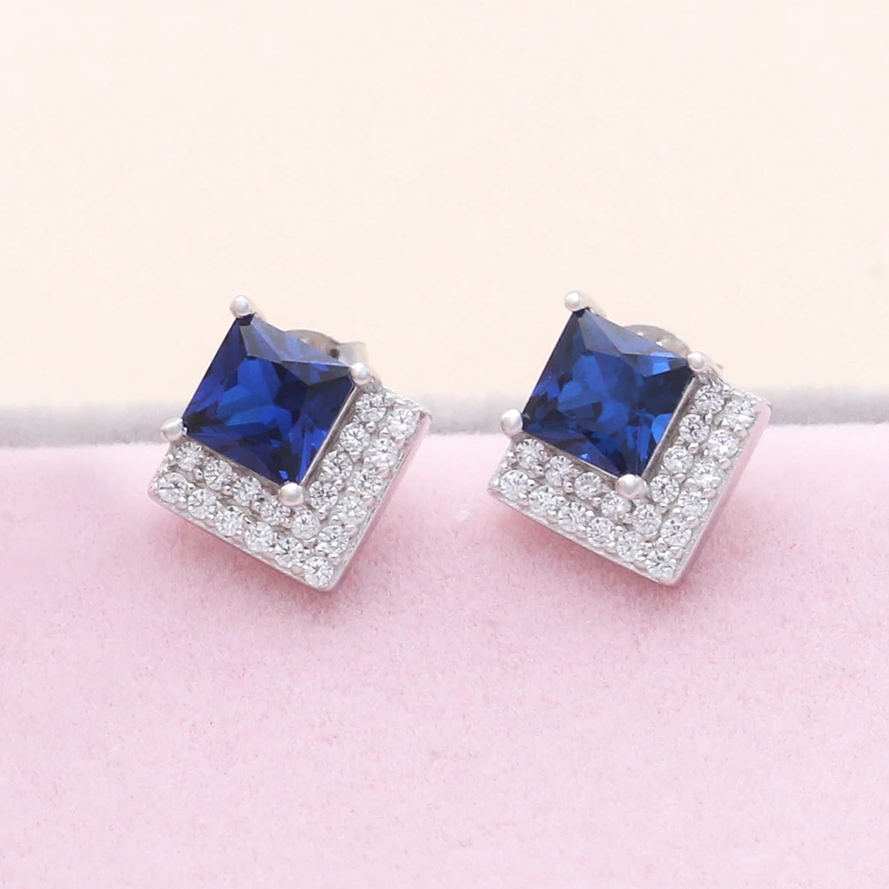 In Stock Wholesale Fashion Jewellery Blue Synthetic Sapphire Zircon Stone Square Sterling Silver 925 Jewelry Stud Earring, Blue+silver
In Stock Wholesale Fashion Jewellery Blue Synthetic Sapphire Zircon Stone Square Sterling Silver 925 Jewelry Stud Earring, Blue+silver