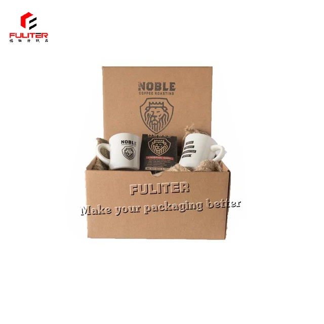 black corrugated carton coffee mug shipping boxes