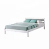 No.1601-F popular modern style Solid pine wood platform bed frame, single, double, queen, king sizes in white color