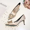 Elegant Women High Heels Satin Bridal Shoes Pointed Toe Lady Dress Shoes