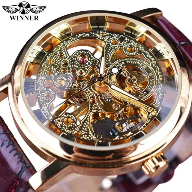 Winner Men Watch Luxury Skeleton Mens Automatic Mechanical Watch Casual Transparent Case Leather Wristwatches Relogio Masculino, 5-color
Winner Men Watch Luxury Skeleton Mens Automatic Mechanical Watch Casual Transparent Case Leather Wristwatches Relogio Masculino, 5-color