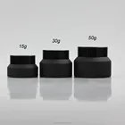 15g 30g 50g oblique matte black glass cosmetic cream jar empty glass jar cosmetic container pot with aluminum screw lid