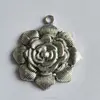 High quality silver flower necklace pendant rose shape silver jewelry findings metal charms