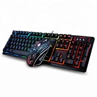 

Wired 104Keys Backlit Multimedia Ergonomic Gaming Keyboard and Mouse with Laser Printing + 2400DPI 4D mouse K13