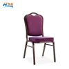 Gold Tube Red Fabric Hotel Stacking Wedding Banquet Chair