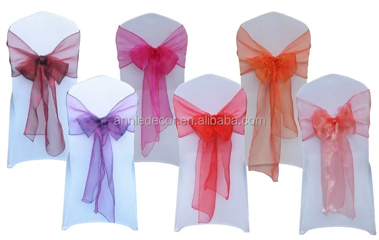 Satin Chair Sashes Ties Wedding Banquet Party Event Decoration Chair Bows