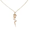 Rose Gold plated sterling silver rose necklace for women