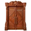 Antique carved fashion front double solid teak wood main door designs double door