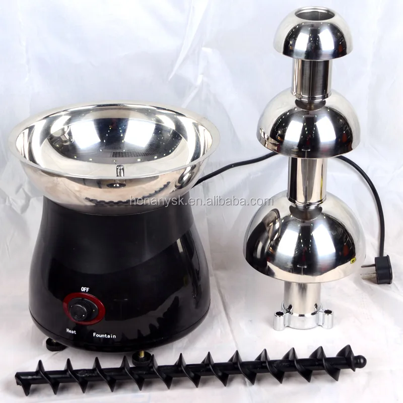 3 Tier 6lb Large Home Chocolate Fuente Machine Fountain Waterfall Machine PP/ABS Electric Fondue Stainless Steel Party Cater