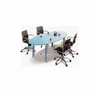Hot sell 4 seater glass top conference table meeting table with chair