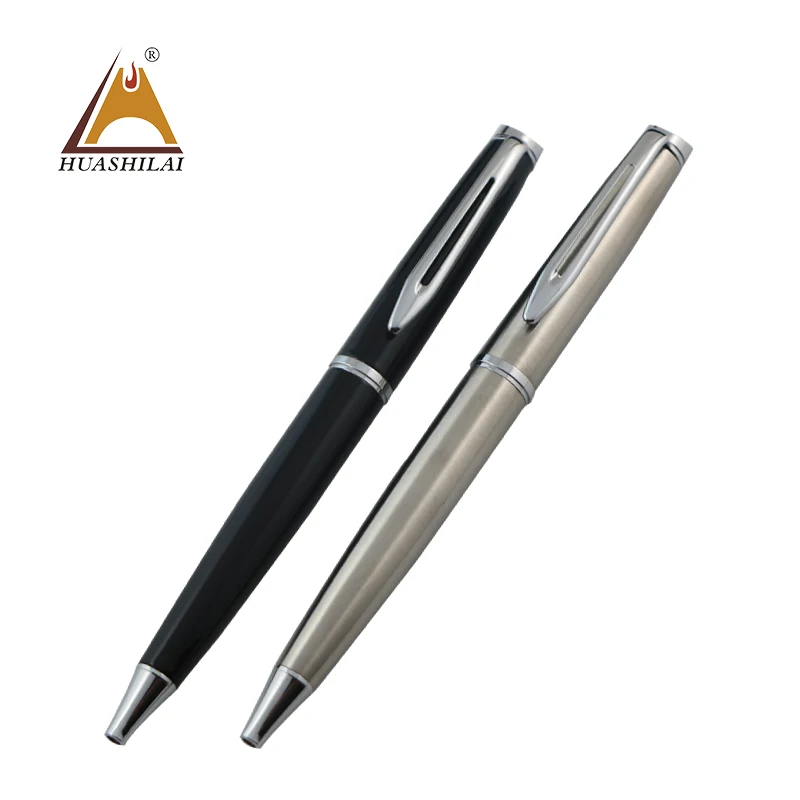 New year gifts stylish stationery stainless steel silver ballpoint pen metal engravable pens friction pen