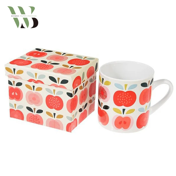 shaped hard kraft paper ceramics coffee mug packaging gift box