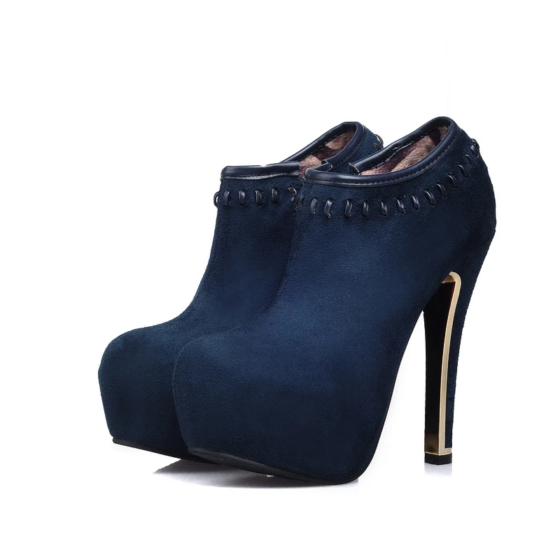 dark blue platform heels