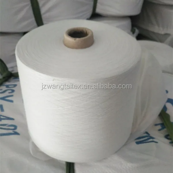 100% polyester spun yarn weaving fabric use ,yarn count 40s/1 non virgin yarn for knitting