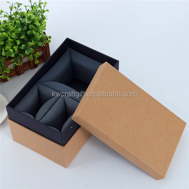 cardboard craft paper box gift with sponge for tea cup, saucer