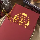 Luxurious laser cut blank wedding invitation card