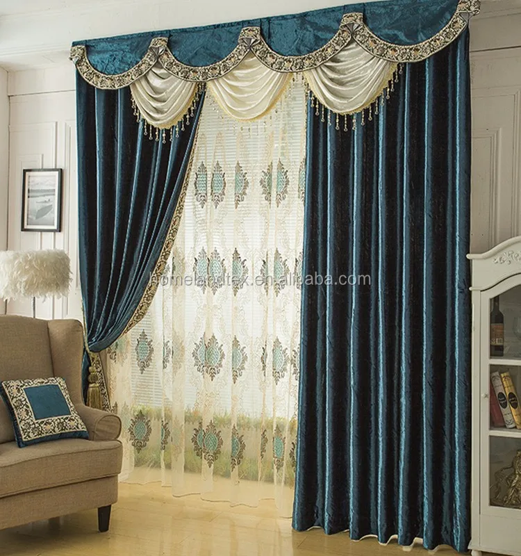 2017 China Wholesale Ready Made Curtain Velvet Curtain Fabric