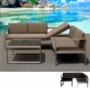 Long life time factory leisure King patio garden sofa lounge bed outdoor Corner sofa furniture Hotel poly wood L Shaped sofa
