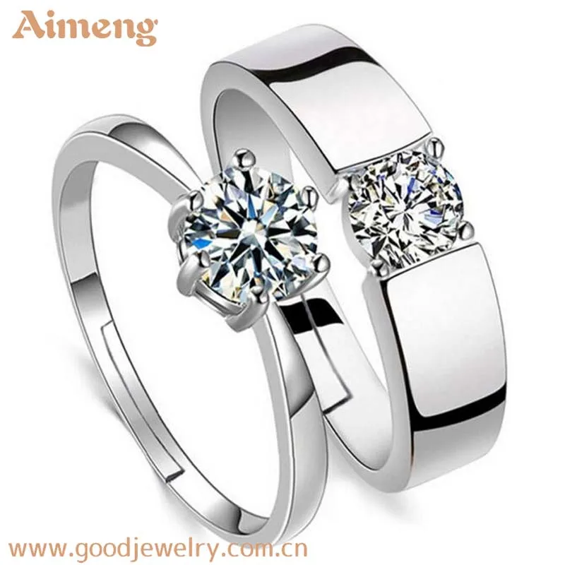2019 Classic white gold rings diamond opening adjustable copper couple rings for valentine's day, Silver/custom
2019 Classic white gold rings diamond opening adjustable copper couple rings for valentine's day, Silver/custom