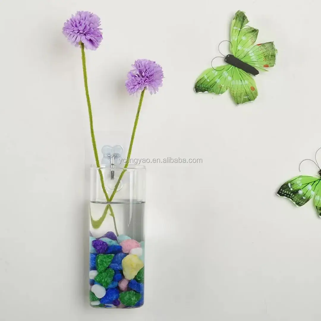 clear wall hanging glass hydroponic plants vase home decor