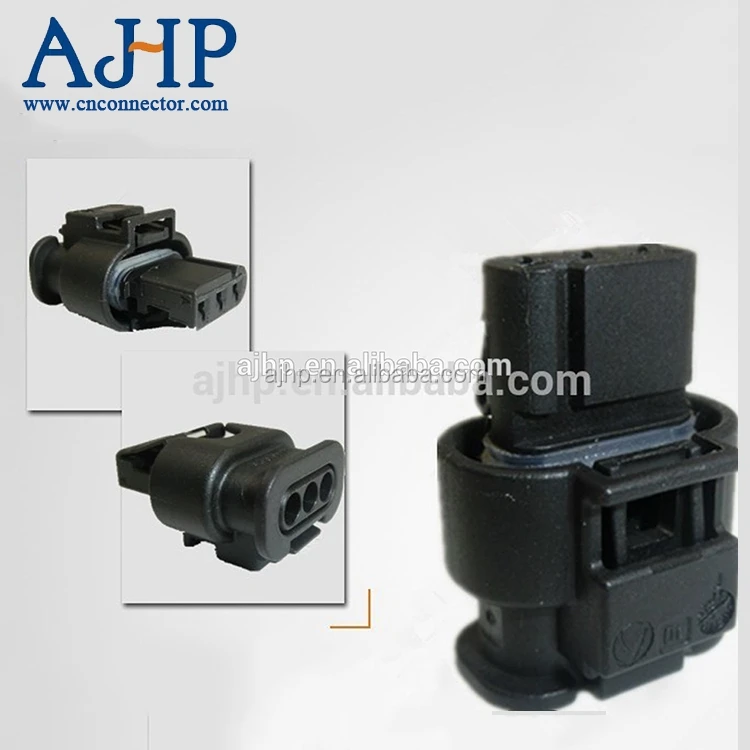 Pa66 GF25 automotive plug connectors, 3 pin waterproof terminal connector female