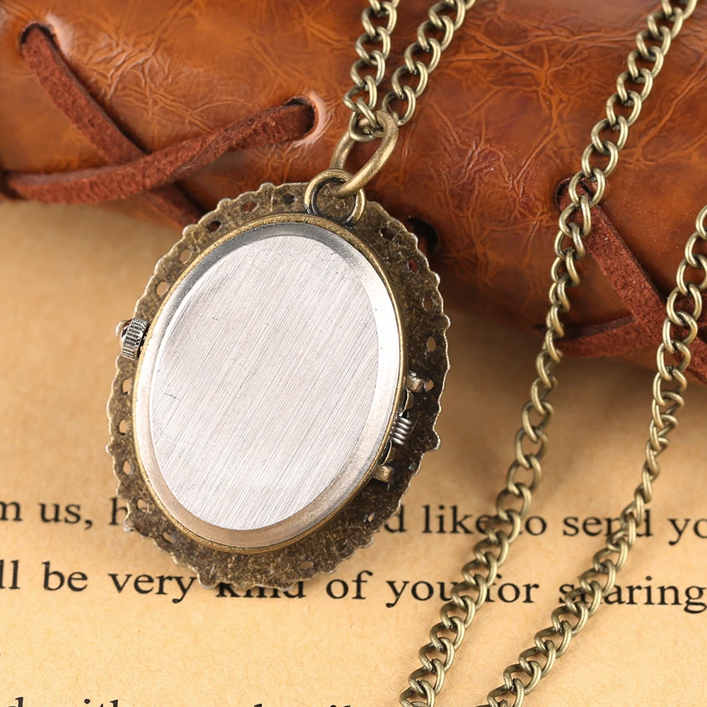 YISUYA Vintage Oval Pendant Pocket Watch Ladies Blue Rose Carving Quartz Clock Retro Women Necklace Mini Clock Watch Girl Boy (8)