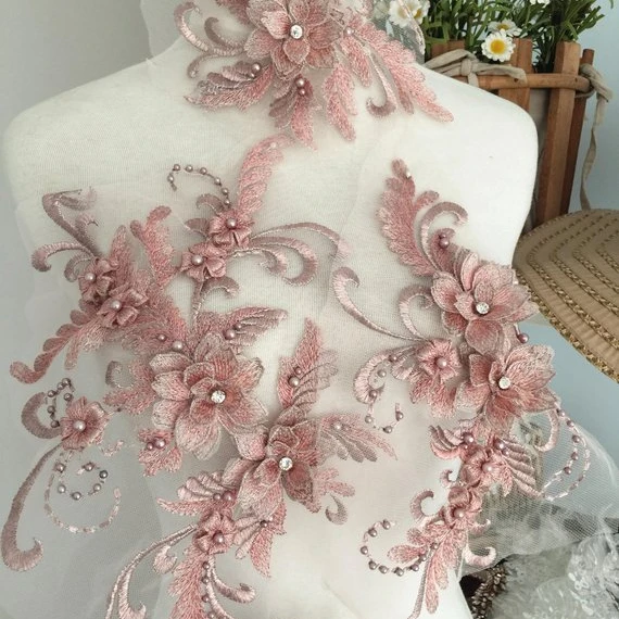 Exquisite Pearl Beaded 3D Lace Applique Set ,Metallic Silver Thread Applique for Dance Costumes Lyrical bridal lace applique, Customizable
Exquisite Pearl Beaded 3D Lace Applique Set ,Metallic Silver Thread Applique for Dance Costumes Lyrical bridal lace applique, Customizable