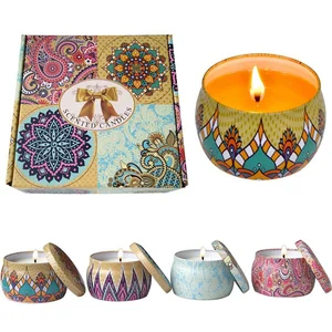 scented soy wax candle in tin box scented candles gift set