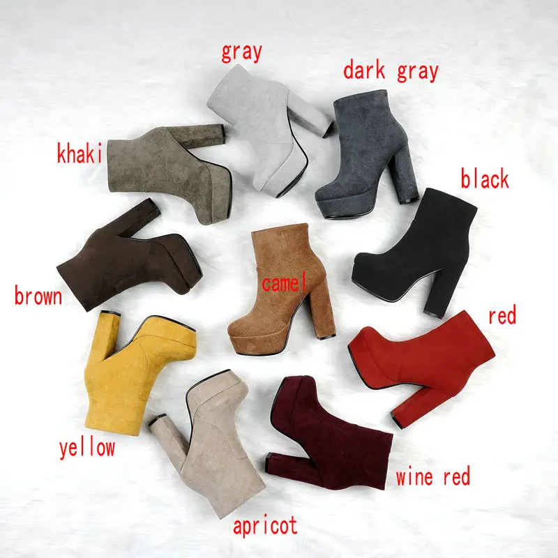 NEMAONE 2021 new top quality flock leather boots women high heels platform ankle boots for women round toe autumn winter shoes
NEMAONE 2021 new top quality flock leather boots women high heels platform ankle boots for women round toe autumn winter shoes