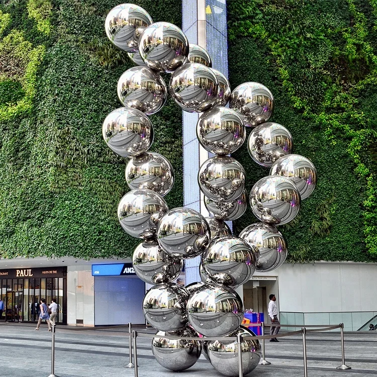Los artistas contemporáneos moderno 29 de acero inoxidable pulido esferas escultura de Anish Kapoor
