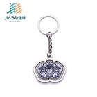 custom metal silver paper coated spinner metal keychain