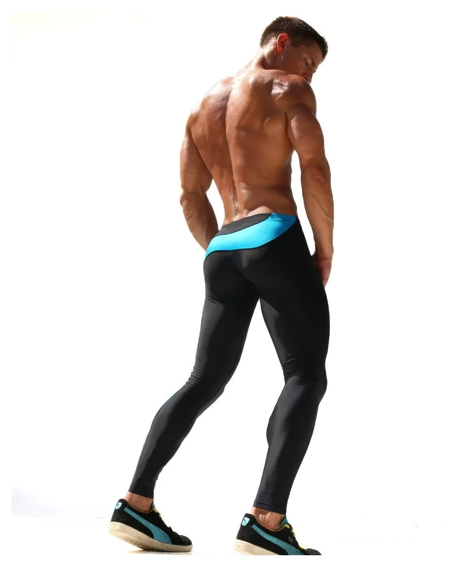 Mens Sport Long Sexy Tight Pants Gym Fashion Ankle Length Pants Male