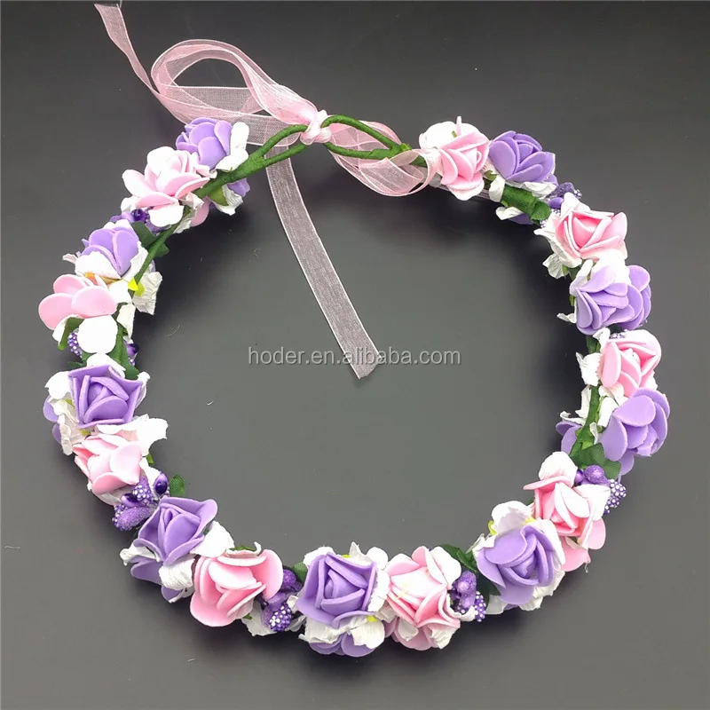 handmade foam rose flowers head wreath for wedding headdress and
