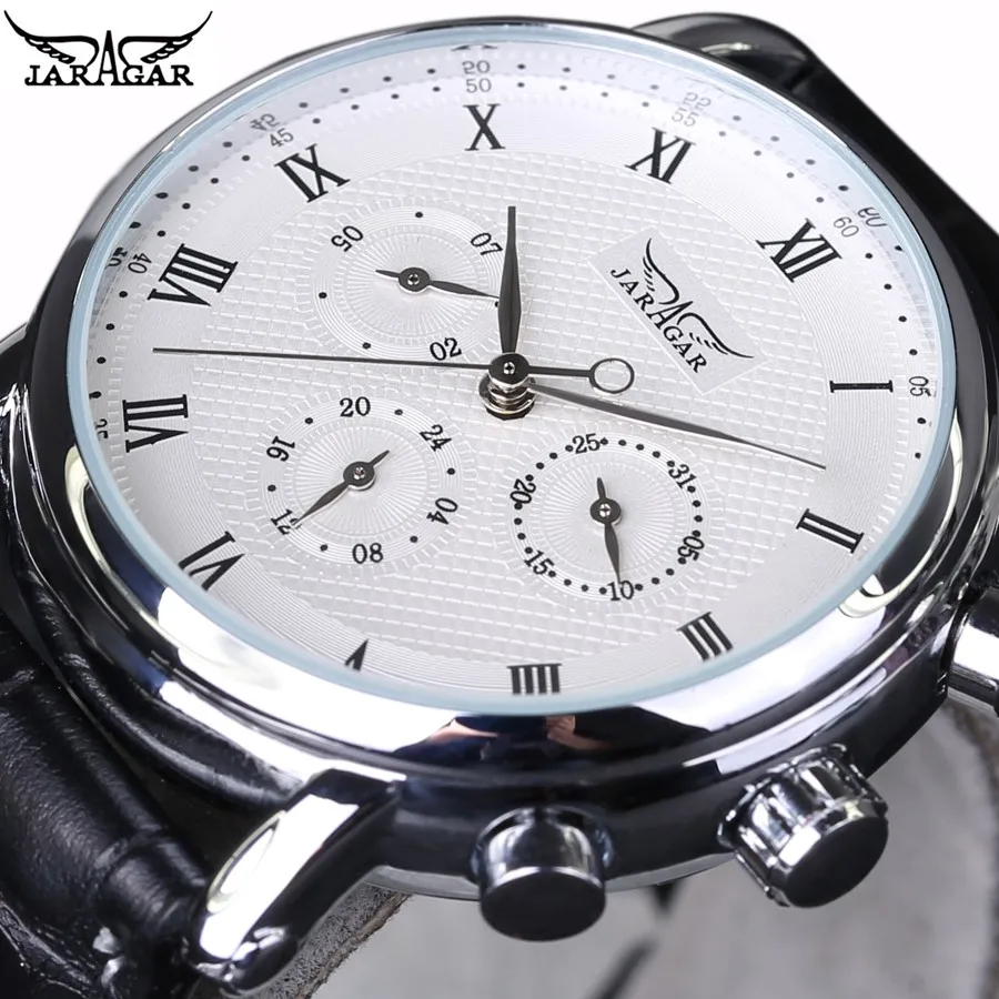 JARAGAR Sport Watches for Men Automatic Mechanical Wristwatch Genuine Leather Auto Date Military Design High Quality Watch, 2 colors
JARAGAR Sport Watches for Men Automatic Mechanical Wristwatch Genuine Leather Auto Date Military Design High Quality Watch, 2 colors