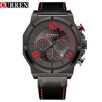 

Curren 8287 Luxury Chronograph Watches Leather Strap Military Date Clock Fashion Big Dial Sports Brand Men Quartz Watch relojes