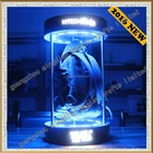 acrylic round shape magnetic levitating floating display backbag display